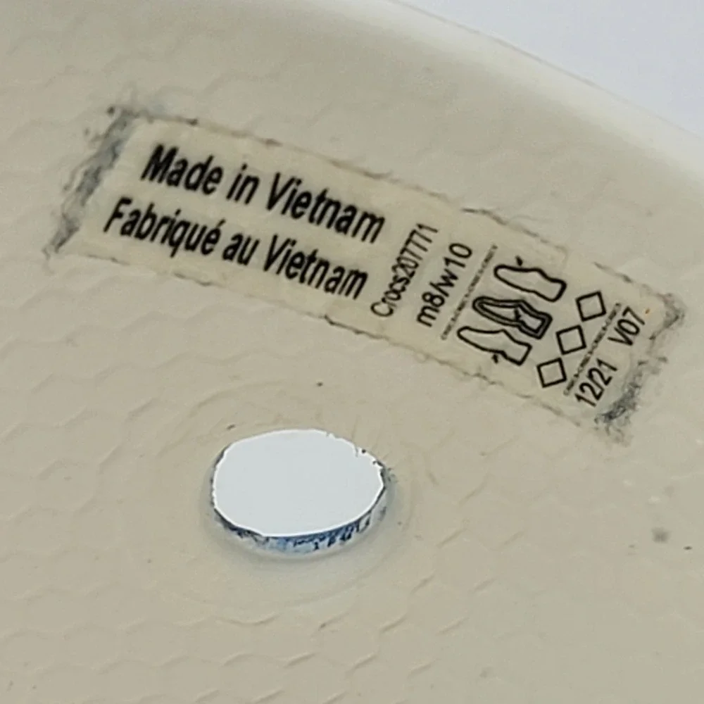 Crocs Classic Sandal White Multi Solarized Spray Double Strap Womens 10